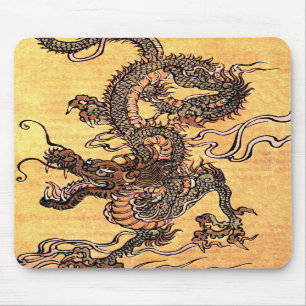 Tapis de souris vintage de tapisserie de dragon