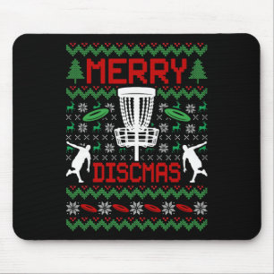 Tapis De Souris Vintage Drôle Disc Golf Noël démodé