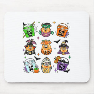 Tapis De Souris Vintage Drôle Nuggets Repas Bucket Halloween Éffra