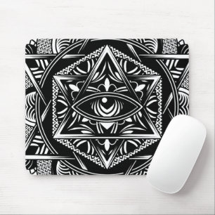 Tapis De Souris Vintage Egypte Voyage Ancien Oeil Mandala Noir