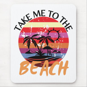 Tapis De Souris Vintage Emmenez-Moi À La Plage Été