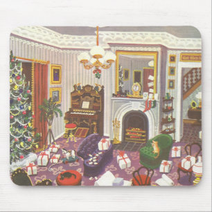 Tapis De Souris Vintage Enveloppement de Noël présente dans le sal
