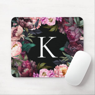 Tapis De Souris Vintage Floral Monogramme Pad Souris