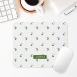 Tapis De Souris Vintage floral personnalisé Souris<br><div class="desc">Tapis de souris sur mesure avec motif floral vintage élégant avec nom/monogramme personnalisé.</div>