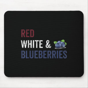 Tapis De Souris Vintage Funky Patriot Rouge, Blanc Et Blueberries