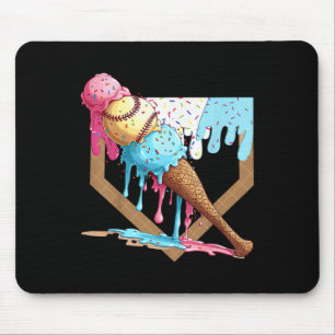 Tapis De Souris Vintage Funny Baseball Crème de glace goutte Baseb