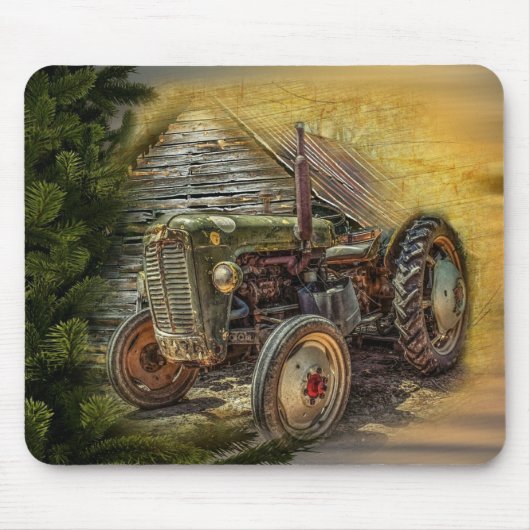 Tapis De Souris Vintage Green Tractor Rustic (Devant)