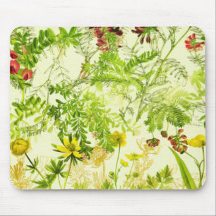 Tapis De Souris Vintage Green Woodland Feuille  botanique Fleur sa