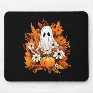 Tapis De Souris Vintage Halloween Ghost Citrouille Daisy Floral Au