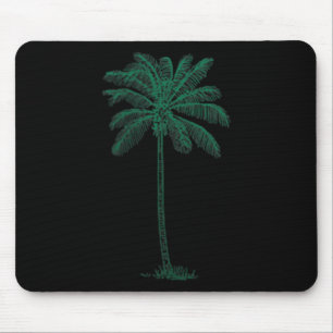 Tapis De Souris Vintage Hawaiian Palm Tree Beach Tropical Island P