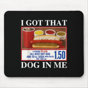 Tapis De Souris Vintage J'Ai Ce Chien En Moi Drôle Homme Hotdog Fe