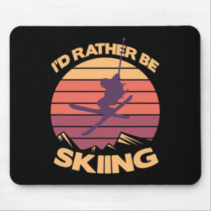 Tapis De Souris Vintage Je préfère skier Freestyle Snowboardin