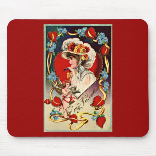 Tapis De Souris Vintage Lady My Valentine Mousepad (Devant)