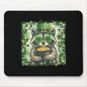 Tapis De Souris Vintage Léopard Drôle St Patricks Day Raton laveur