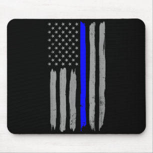 Tapis De Souris Vintage Ligne Bleue Mince Chemise Police Support U