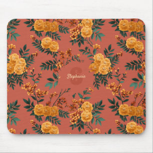 Tapis De Souris Vintage Marigold Calendula Motif Floral