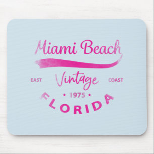 Tapis De Souris Vintage Miami-Beach, Floride, Logo Cool de la côte