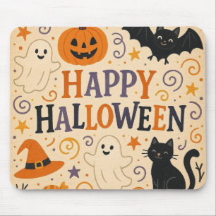 Tapis De Souris Vintage, mignonne chauve-souris d'halloween, fantô