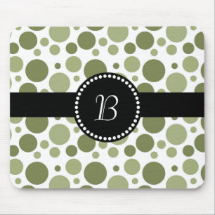 Tapis De Souris Vintage Monogramme Green Polka Point