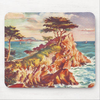 Tapis De Souris Vintage Monterey Coastline California Tourisme USA