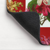 Tapis De Souris Vintage Mousepad Rouge Floral (Coin)