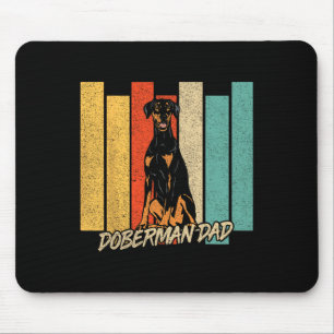 Tapis De Souris Vintage naturel Oreille Doberman Chien Papa Chien