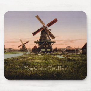 Tapis De Souris Vintage néerlandais Windmills mousepac personnalis