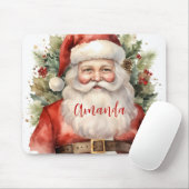 Tapis De Souris Vintage Noël Père Noël Souriant (Avec souris)