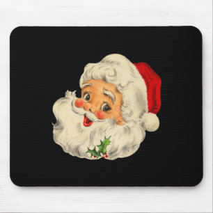 Tapis De Souris Vintage Noël Père Noël Visage Amusant Vieux mode