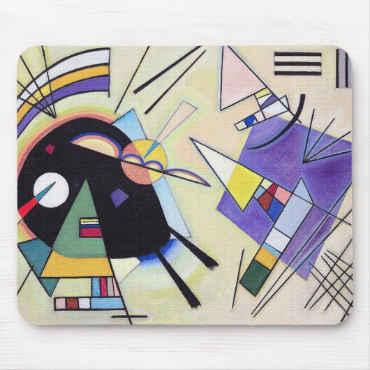 Tapis De Souris Vintage noir et violet - Kandinsky Art (Devant)