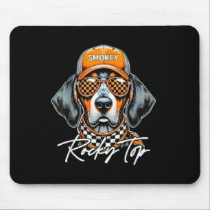 Tapis De Souris Vintage Orange Blooké Tennessee Amoureux des chien