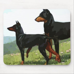 Tapis De Souris vintage peint doberman pinchers pavé souris