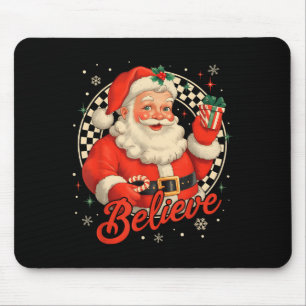 Tapis De Souris Vintage Père Noël Croire Noël Hommes Femmes Bo