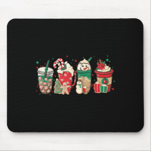 Tapis De Souris Vintage Père Noël Noël Snowman Café Latte Mens