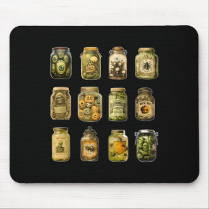 Tapis De Souris Vintage Pickle Jar Halloween Canned Pickle Éffraya
