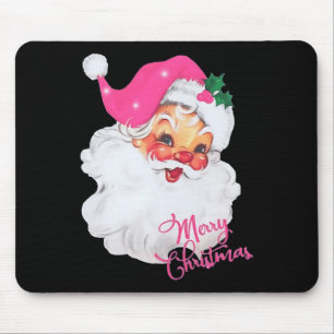 Tapis De Souris Vintage Pink Santa Claus Joyeux Pyjamas de Noël X