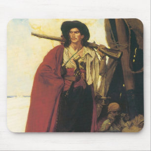Tapis De Souris Vintage Pirates Buccaneer était un personnage pitt