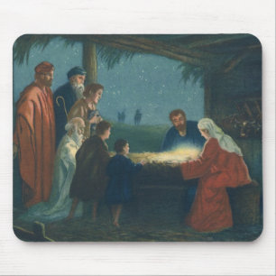 Tapis De Souris Vintage Religion, Adoration des Bergers