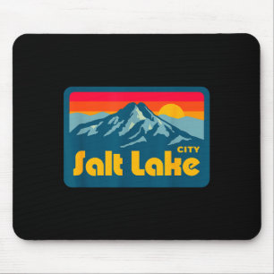 Tapis De Souris Vintage rétro années 70 80 Salt Lake City Utah mon
