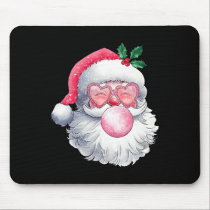 Tapis De Souris Vintage Retro Père Noël de Noël bulle gomme rose C