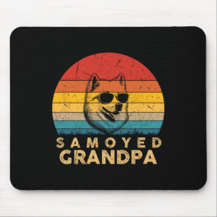 Tapis De Souris Vintage Rétro Samoyède Papy Amoureux des Chiens Pa