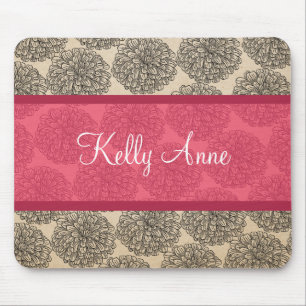 Tapis De Souris Vintage rose Zinnia Mousepad