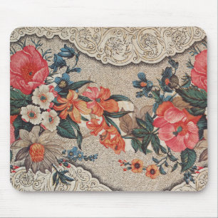 Tapis De Souris Vintage rouge orange blanc motif