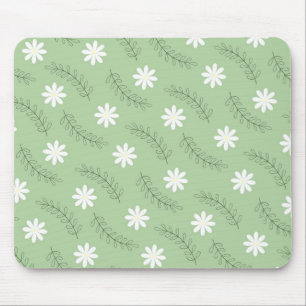 Tapis De Souris Vintage Sage Green Floral Tropical Flower Motif