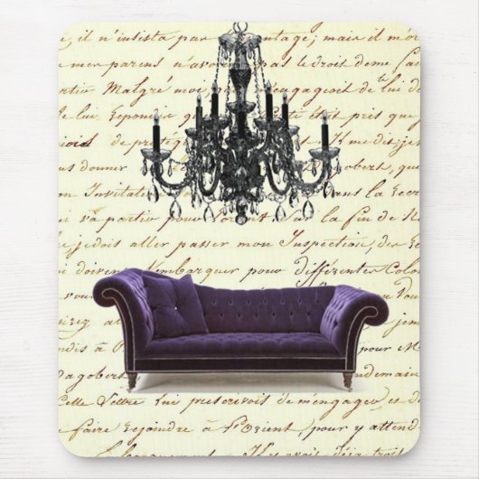 Tapis De Souris vintage scripts paris chandelier mariage (Devant)