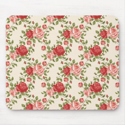 Tapis De Souris Vintage Shabby Chic Roses Pattern (Devant)