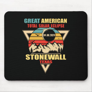 Tapis De Souris Vintage Stonewall Texas Total Solar Eclipse 2024