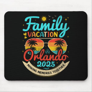 Tapis De Souris Vintage vacances en famille Orlando Beach 2025 Flo