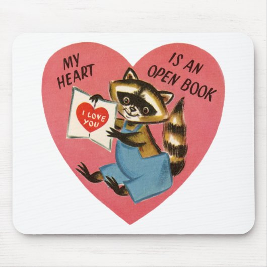 Tapis De Souris Vintage Valentine Raccoon (Devant)