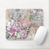 Tapis De Souris Vintage, victorien, collage, rustique, shabby chic (Avec souris)